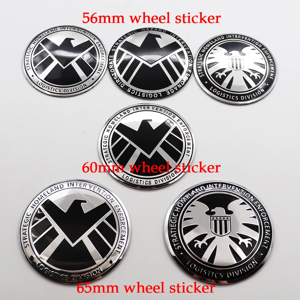 4 шт. 56 мм 60 65 68 S.H.I.E.L.D. Логотип автомобиля колпачок центральной ступицы колеса