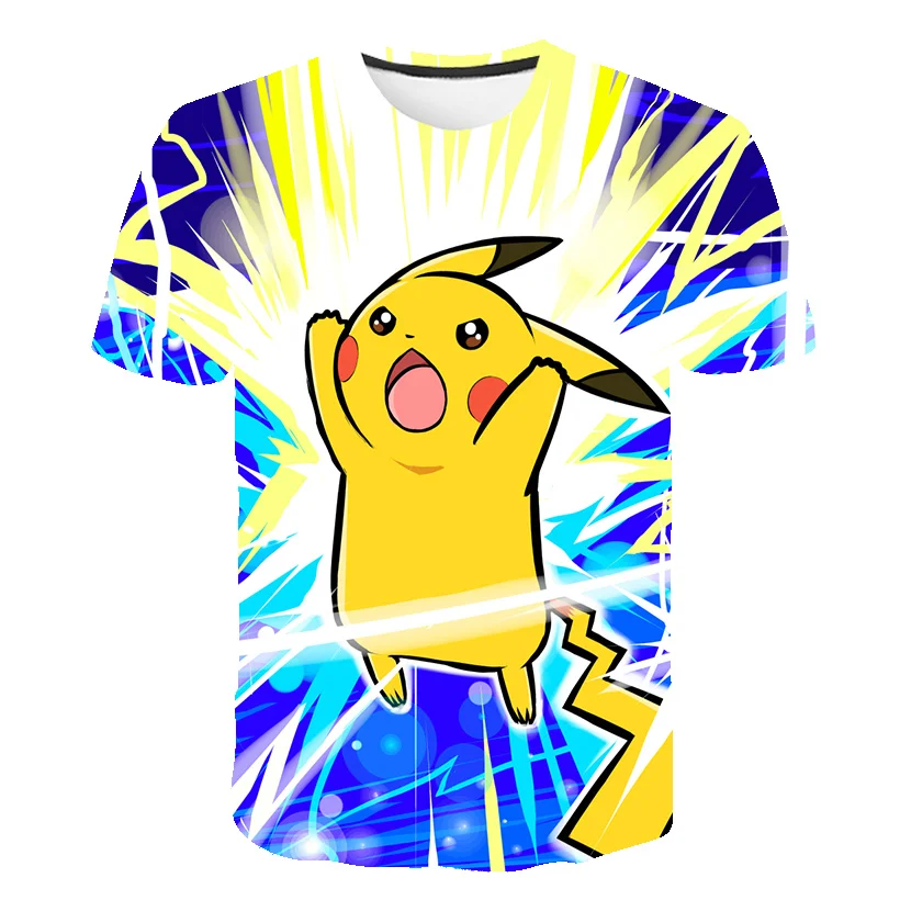 

2021 Summer 3D Printed Pokemon go Boys Children's Clothing Funny T-shirts For Girls Cartoon Cute t shirts Clothes for Tees 4-14T