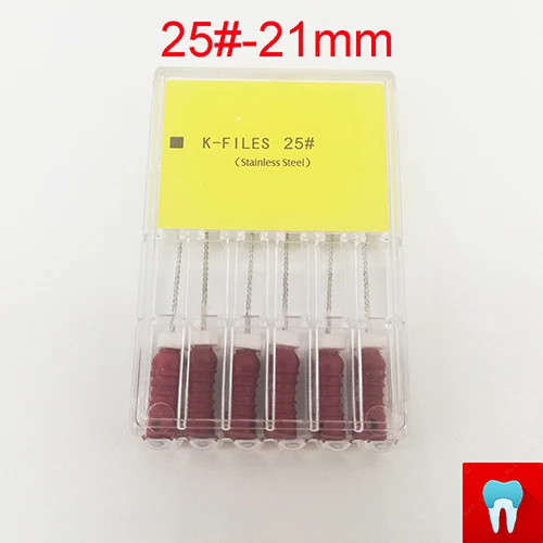 1pack(25-21mm) 8 пачек#8-#40 21 мм стоматологические K файлы корневой канал стоматология Эндодонтические Инструменты Стоматологические Инструменты ручное использование из нержавеющей стали - Цвет: 1pack(25-21mm)