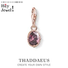 Фиолетовый, овальный камень кулон Шарм Европы, сделай сам, ювелирное изделие, аксессуары Findings, 925 стерлингового серебра ювелирные изделия подарок для женщин