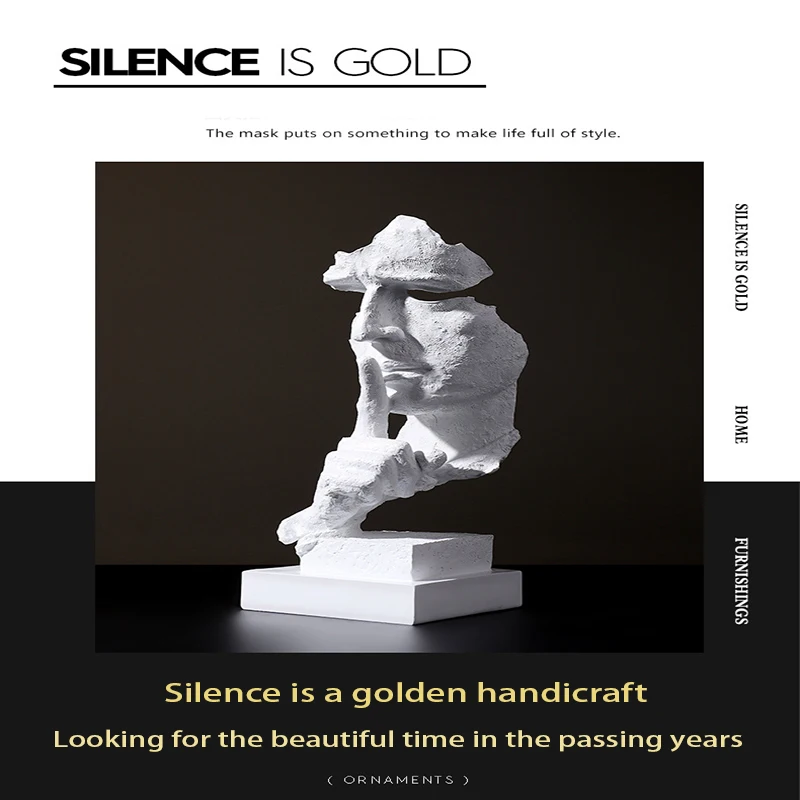 

European style new fashion silence is a golden figure decoration porch wine cabinet living room bedroom home craft decoration