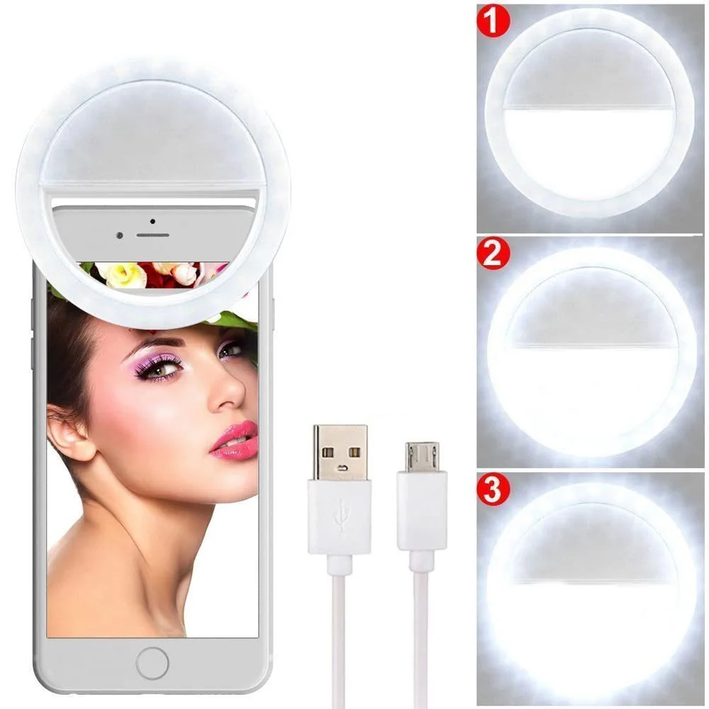 Светильник Live Selfie Ring Phone смартфон портативный USB Перезаряжаемый 360 градусов