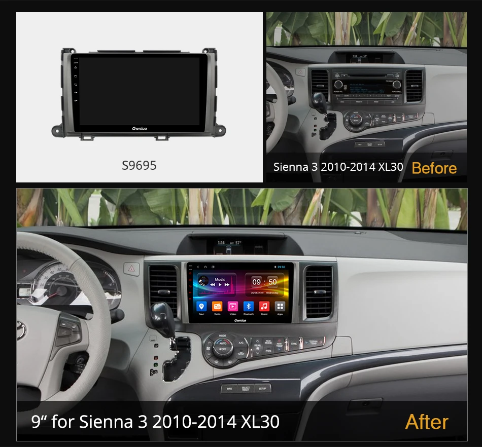 6G+128G Ownice 9'' Headunit Car PC Octa Core Android 10.0 DVD GPS Navi for TOYOTA Sienna 3 2011 2012 2013 2014 DSP 4G LTE SPDIF |