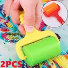 2 шт. алмазная живопись, инструмент для вышивки крестиком, алмазная живопись, пластиковый ролик (случайный цвет), сделай сам