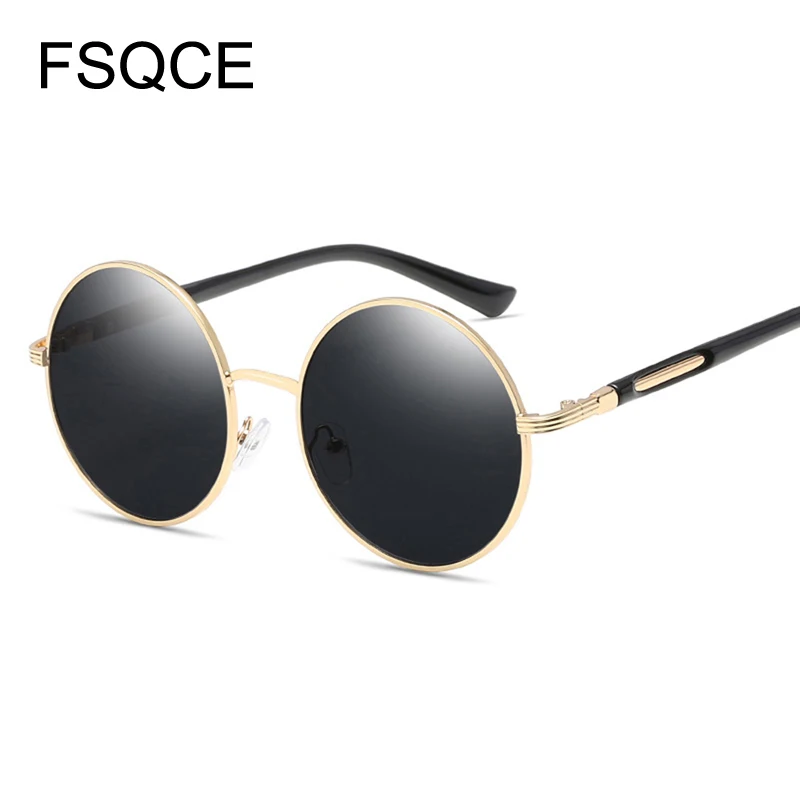 Солнцезащитные очки в стиле ретро винтажные круглые зеркальные женские