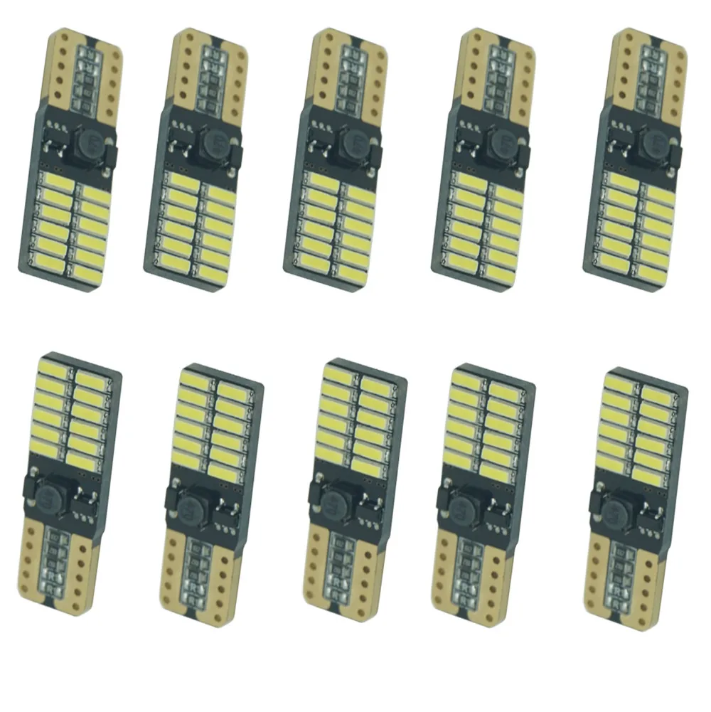 10 шт./лот автомобильные лампы SMD4014 T10 24 светодиода сигнал поворота от Canbus W5W