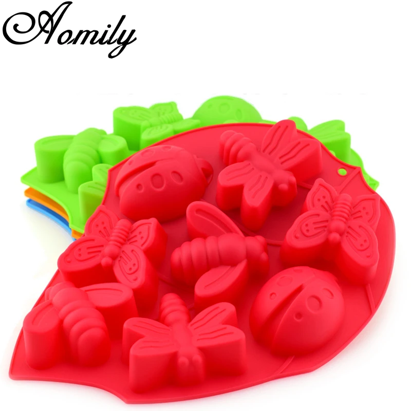 Силиконовая форма Aomily в виде насекомых 8 отверстий формы для помадки шоколада