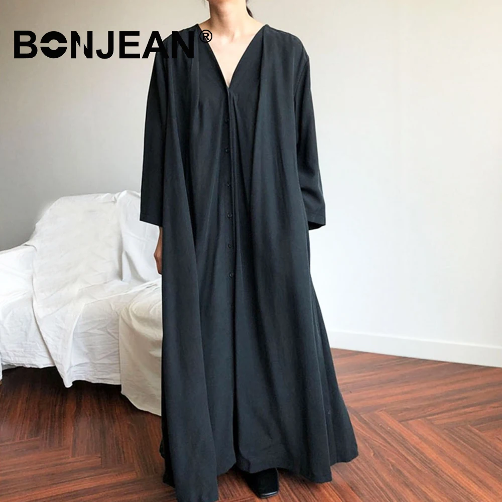 Черно-белое Полосатое платье в Корейском стиле женское платье-рубашка длинное