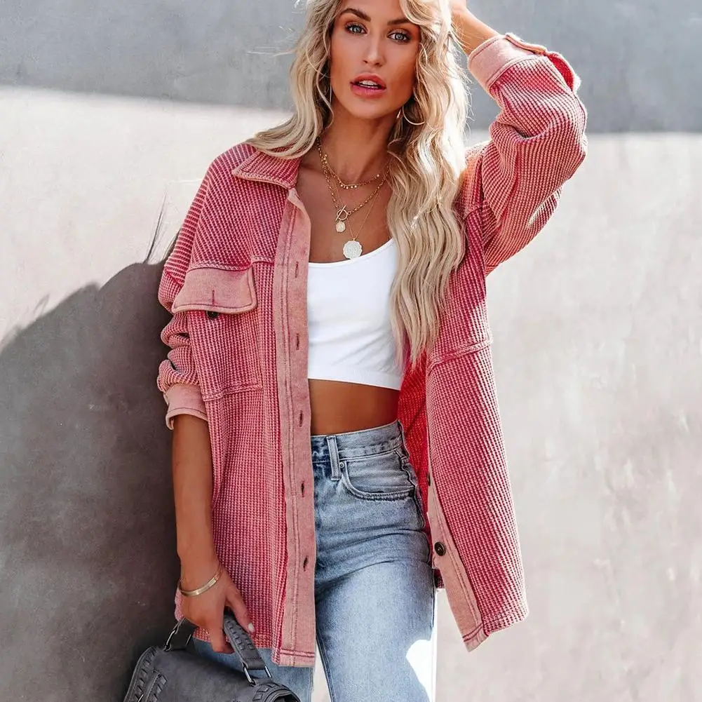 

NEW Autumn Corduroy Jacket Women Overshirt Shirt Jackets For Women Button Leopard Jacket Coat Women Female Outerwear