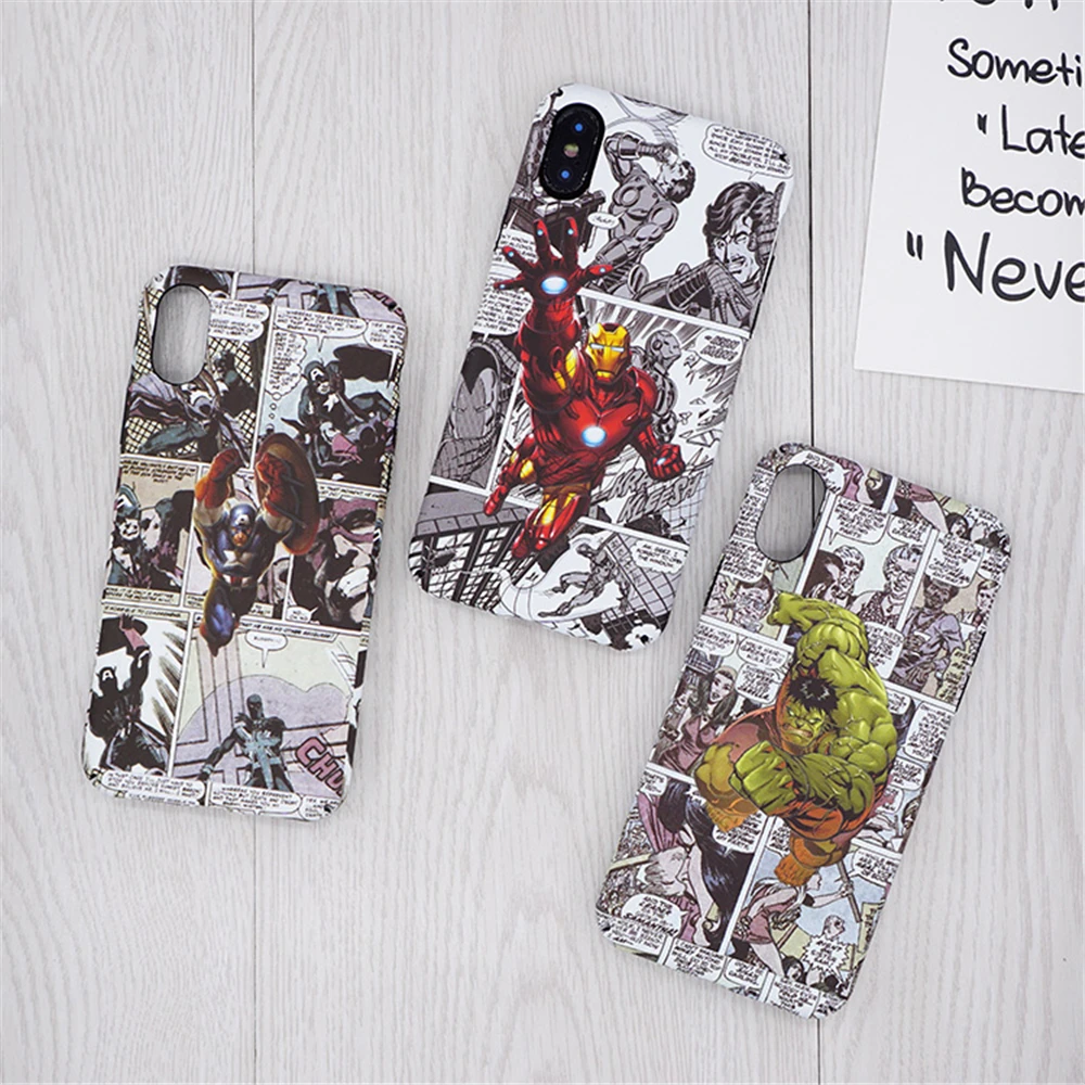 Marvel Бэтмен Супермен Человек-паук световой телефон чехлы для iphone 5 5s 7 8 6 6s плюс X 10