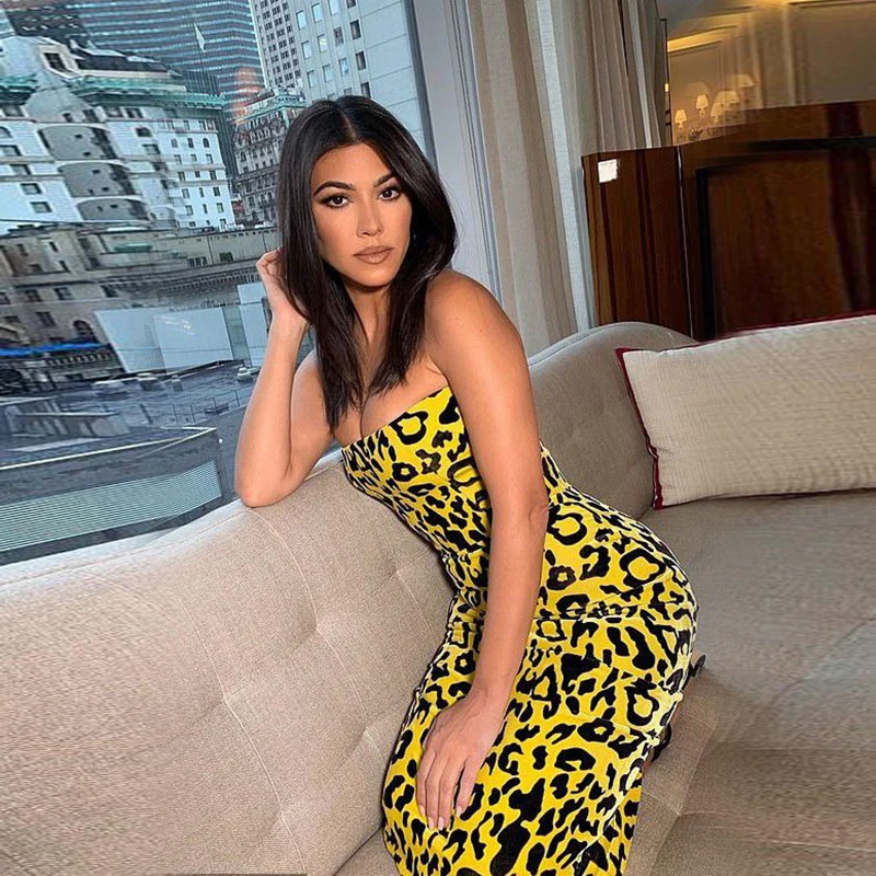 2019 Новая коллекция модных шоу-стиля сексуальное леопардовое вельветовое платье