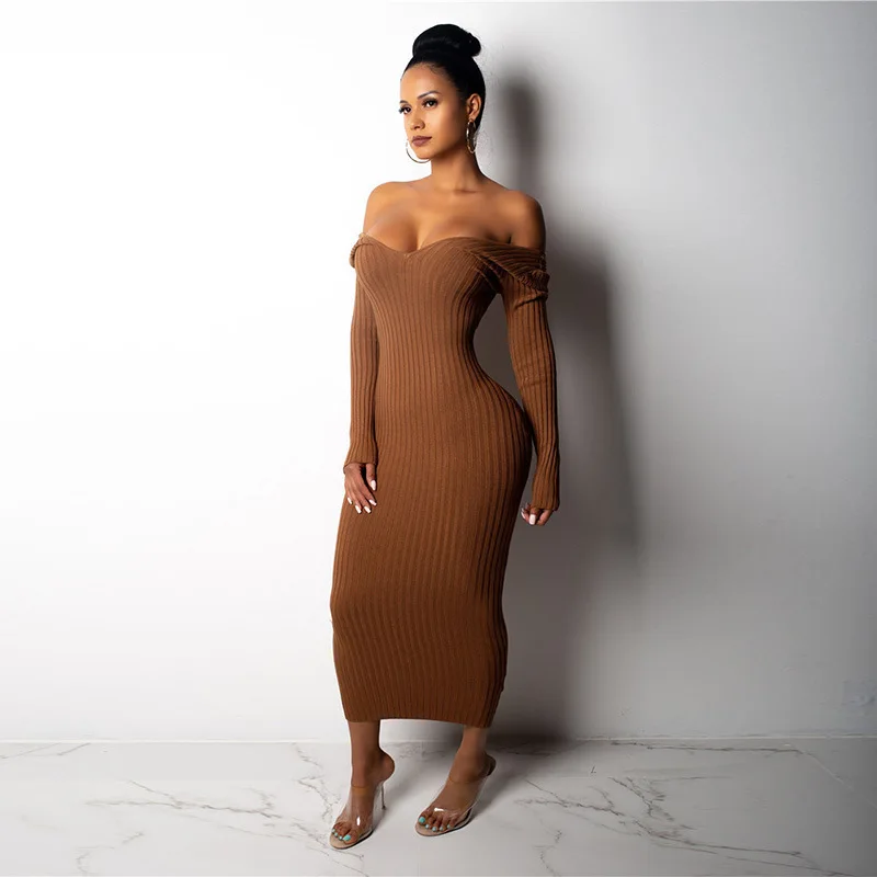 

NEW Autumn Winter Women Knit Dress Long Sleeve Solid Color Knittted Sweater Dresses Sexy V Neck Bodycon Stretch Vestidos Mujer