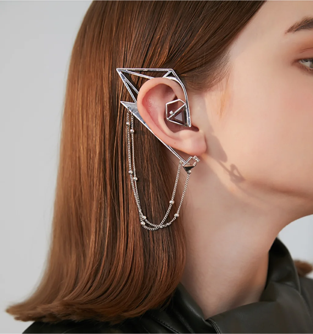 

2021 trend Geometric hook halloween party only right ear cuff Hanging earrings fashion jewelry for women (5pcs of free shipping)