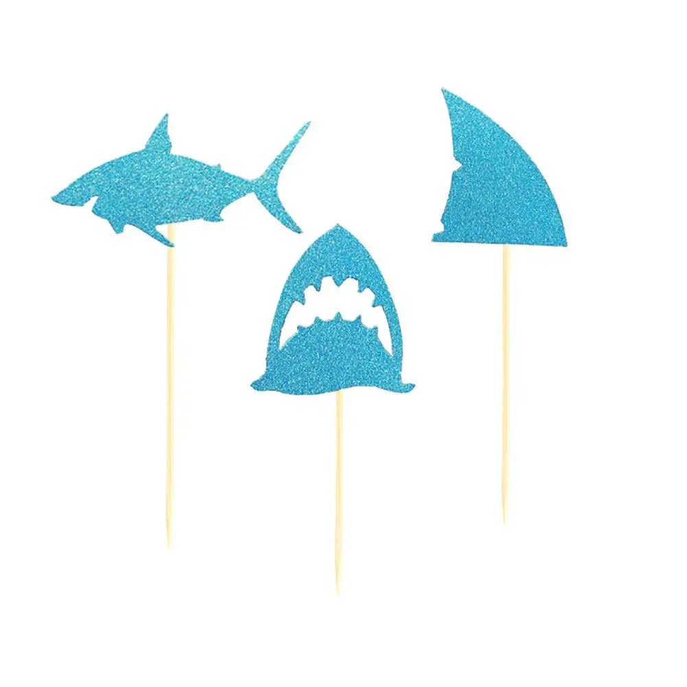 24 шт./компл. Горячая день рождения Акула Фигурное пирожное-Корзиночка вставить