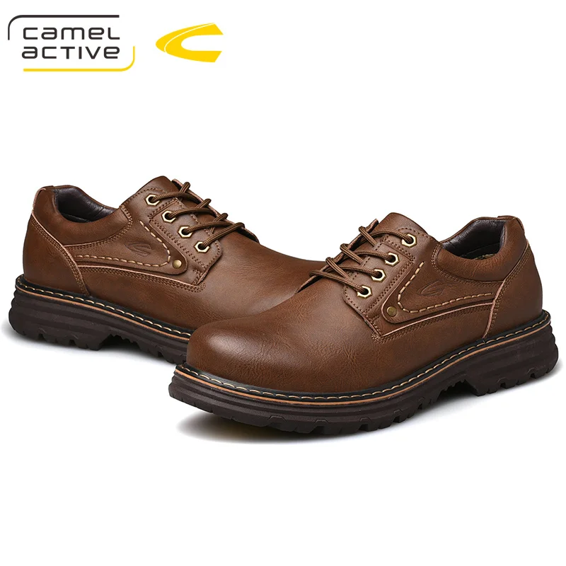 Мужские повседневные туфли Camel Active коричневые деловые из натуральной кожи мягкие