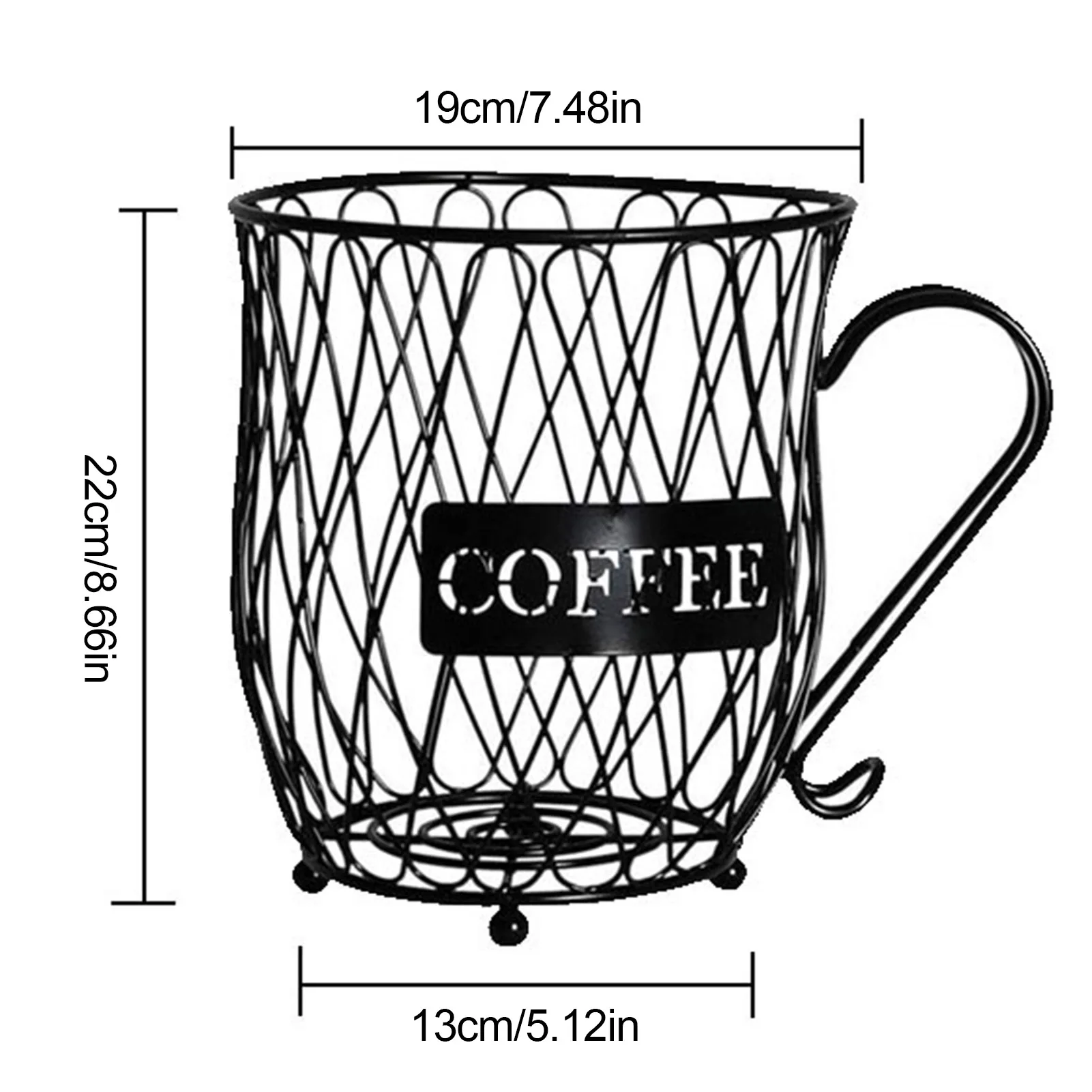 

Universal Coffee Capsule Storage Basket Coffee Cup Basket Vintage Coffee Pod Organizer Holder Black For Home Cafe Hotel