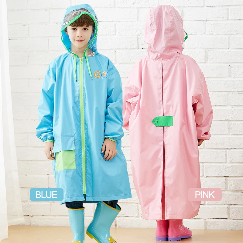 

Rainwear Kids Rain Coat with Sleeves Flowering In Rain Children Hidden Schoolbag Rainsuit Big Brim Raincoat Rain Coat Women Bb50