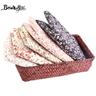 100% хлопковая бежевая ткань с цветочным принтом, ткань для кукол, однотонная, толстая четверть Atr, работа, лоскутное шитье, ткань для домашнего текстиля