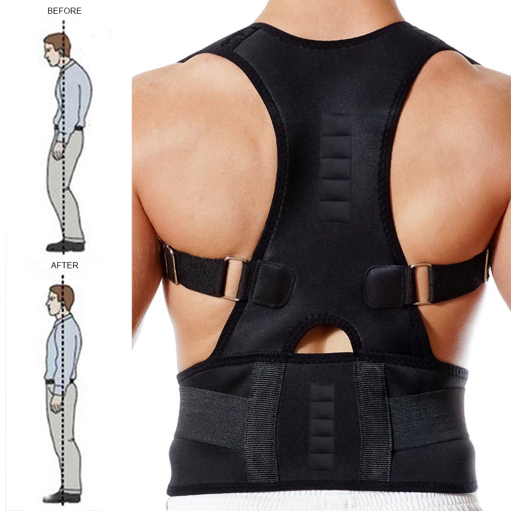 Регулируемый Корректор осанки поддерживающий пояс с открытыми плечами для