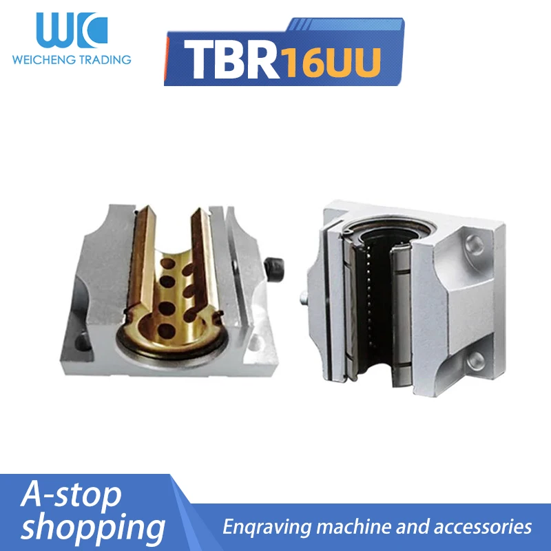 

TBR16UU Aluminum Block 16mm Linear Motion Ball Bearing Slide Block For TBR16 16mm Linear Guide Rail Cnc Parts