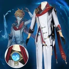 Костюм для косплея тартаглии аниме Genshin Impact, модная крутая Униформа бога воды, полный комплект, индивидуальный пошив