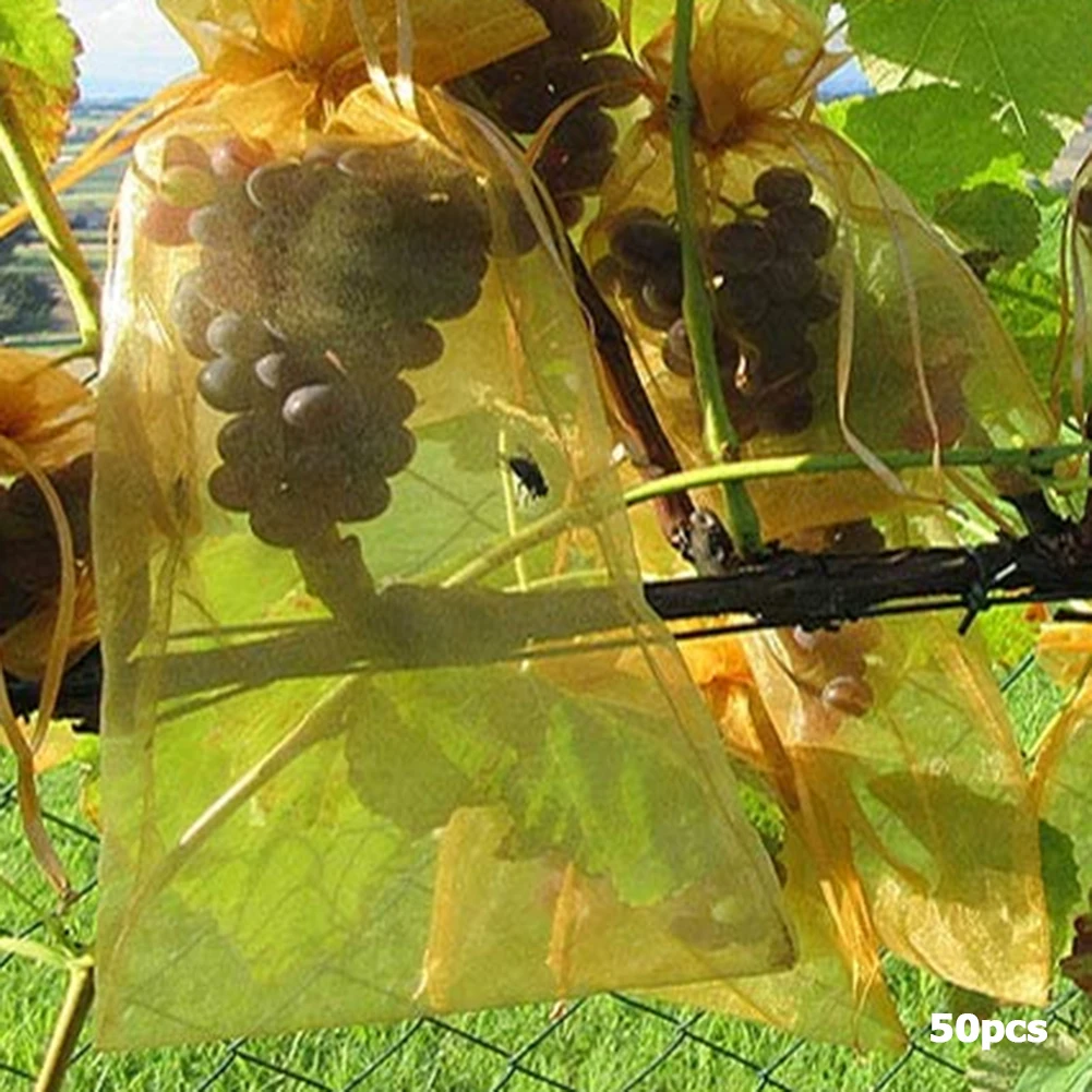 Practical Fruits Plant Nursery Bags Grapes Gardening Protection Drawstring Mesh Bag Home Candy Pearl Storage | Дом и сад