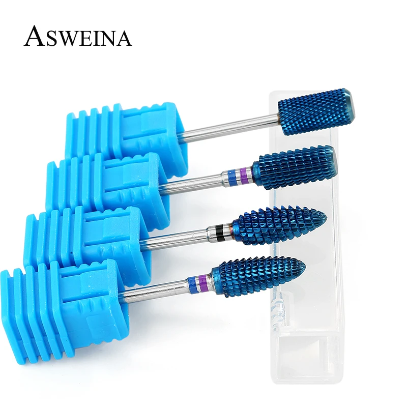 ASWEINA 1 шт. синие карбидные сверла для ногтей пилки фрезеровочный резак