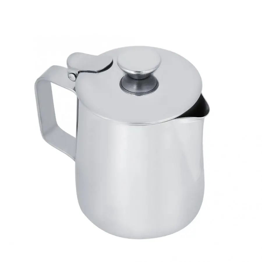 Кувшин для взбивания молока из нержавеющей стали чашка кофе с крышкой