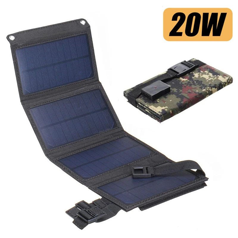 

Foldable 20W USB Solar Panel Portable Folding Waterproof Solar Panel Charger Mobile Power Battery Charger