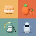 Симпатичный чехол с 3D рисунком корги, собаки, моркови, динозавра, акулы, чехол для AirPods 1 2, мягкий силиконовый чехол для беспроводных Bluetooth наушников