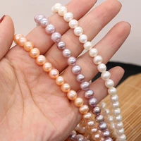 high quality natural freshwater pearl potato beads purple white women jewelry making bracelet necklace accessories size 7 8mm