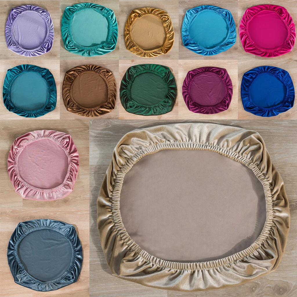 Растягивающийся съемный бархатный обеденный чехол для кресла защитный