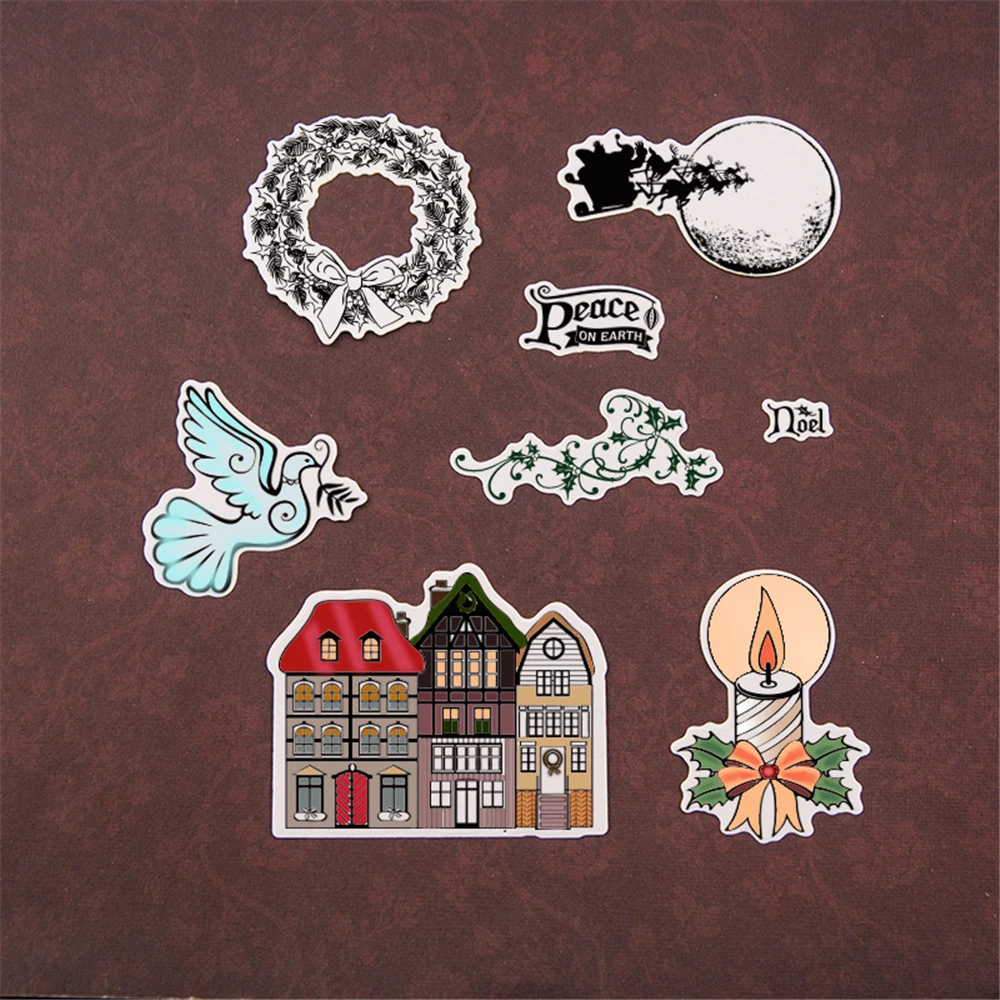 Набор металлических вырубных штампов и прозрачных новинка 2021 Рождество