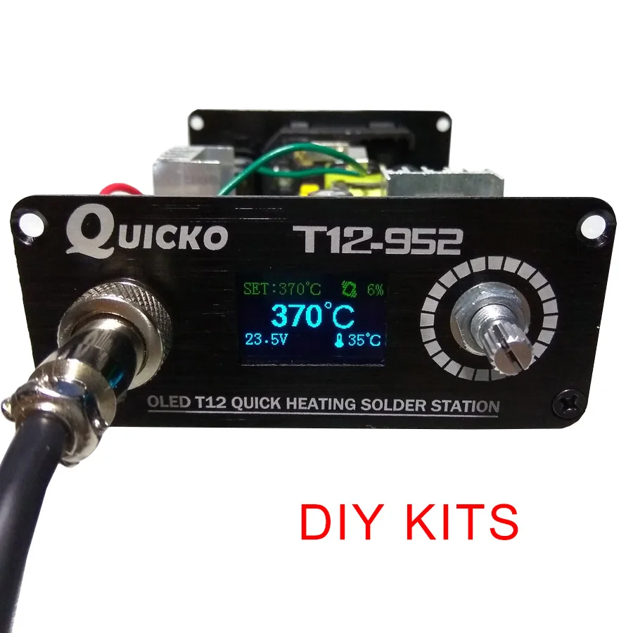 

QUICKO T12 STC-OLED soldering Station iron DIY parts kits T12-952 Digital Temperature Controller Soldering iron with Metal case