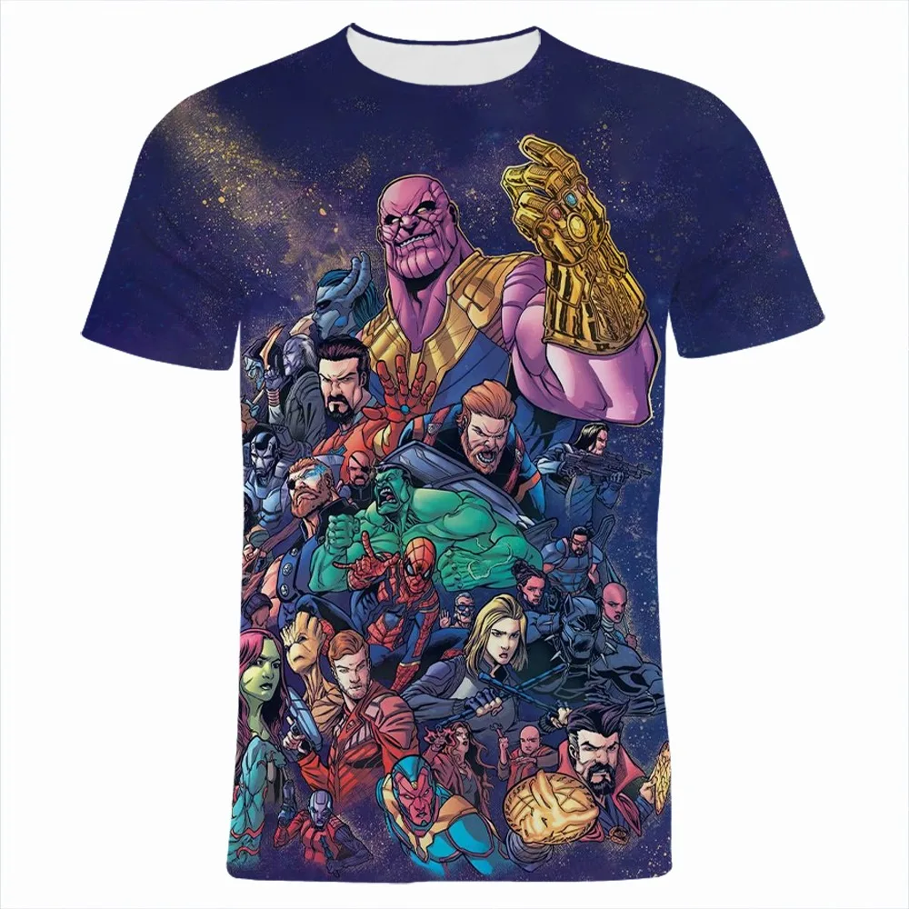 

Emo 2022 Cartoon Avengers 3D Printing Summer Men's and Women's Short-sleeved Oversized T-shirt Harajuku Top Cool Kids Clothes