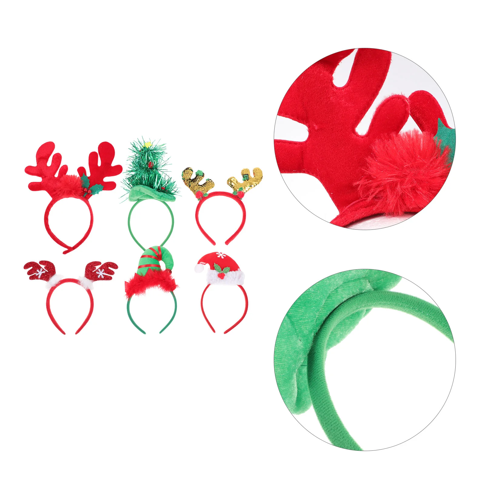 

6pcs Lovely Christmas Hairband Props Festival Themed Headdress Props Xmas Props