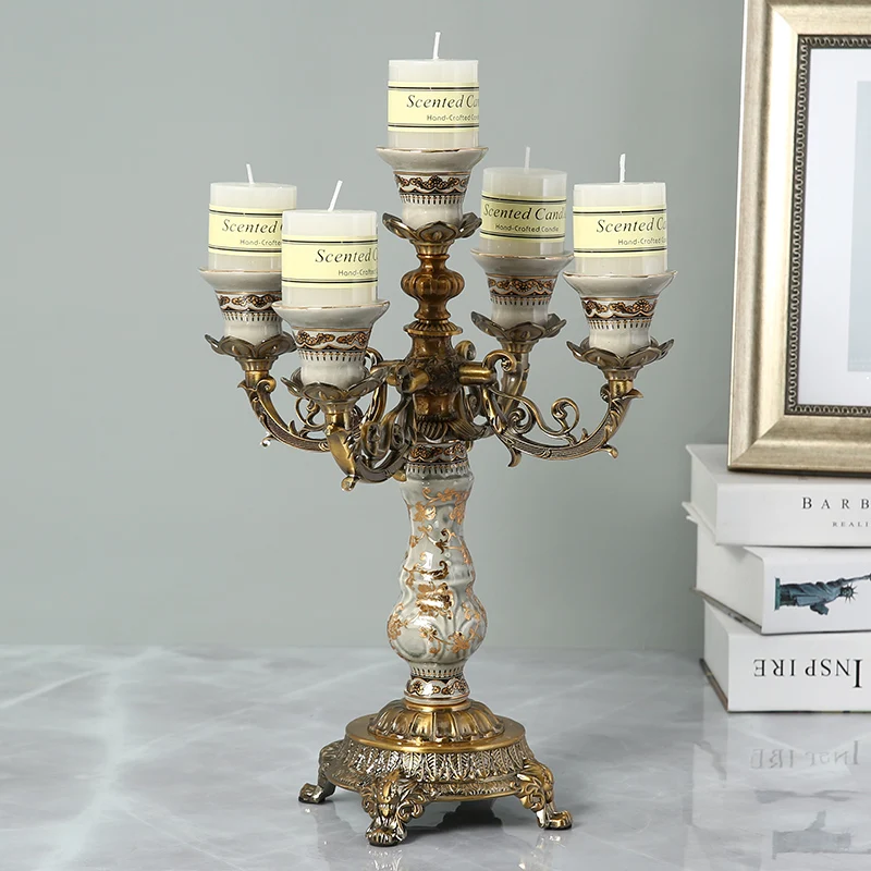 

GY Modern Simple and Light Luxury Creative Soft Decorative Ornaments European American Ceramal Candle Holder
