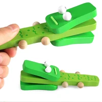 cute castanets musical instrument toys kids wooden toys clapper handle baby development music educational toys for children gift