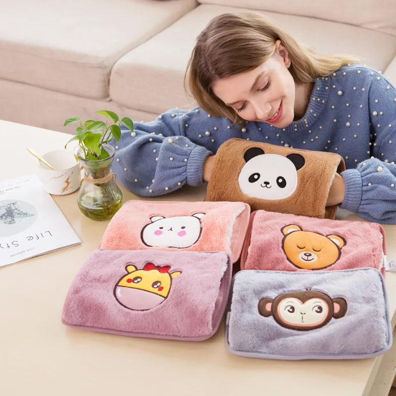 Симпатичная сумка для горячей воды электрическая зимняя грелка рук бутылка с