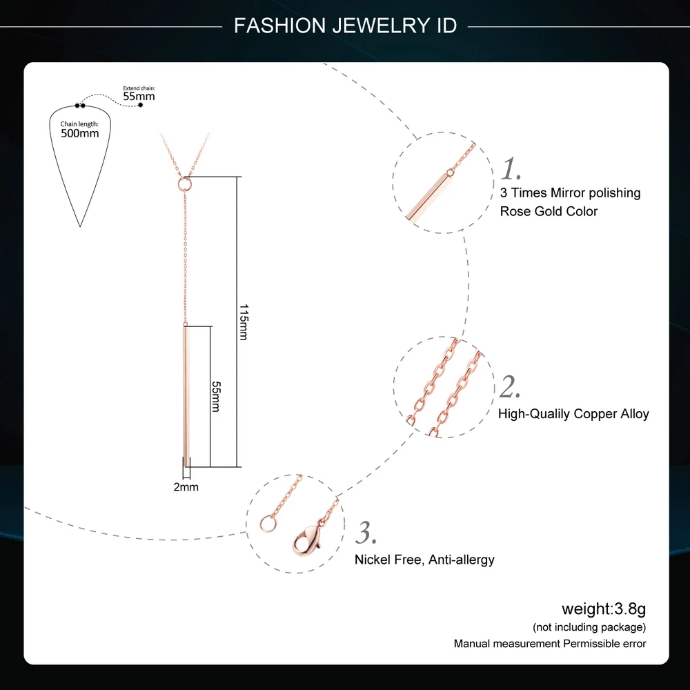 Двойная яркая Антиаллергенная простая Y образная цепочка Длинные ожерелья и