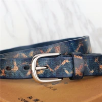 belts for women luxury designer brand personality ink hand painting cowhide leather casual fashion wild jeans retro belt
