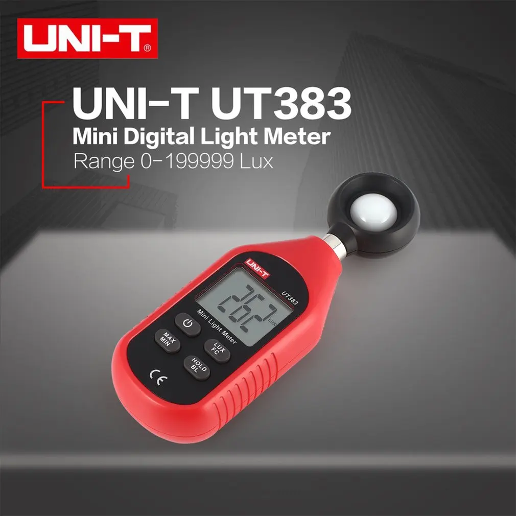 

Измеритель освещенности UNI-T UT383, яркость 200000, цифровой Luxmeter, яркость люкс Fc, тест макс. мин., осветительные приборы, фотометр