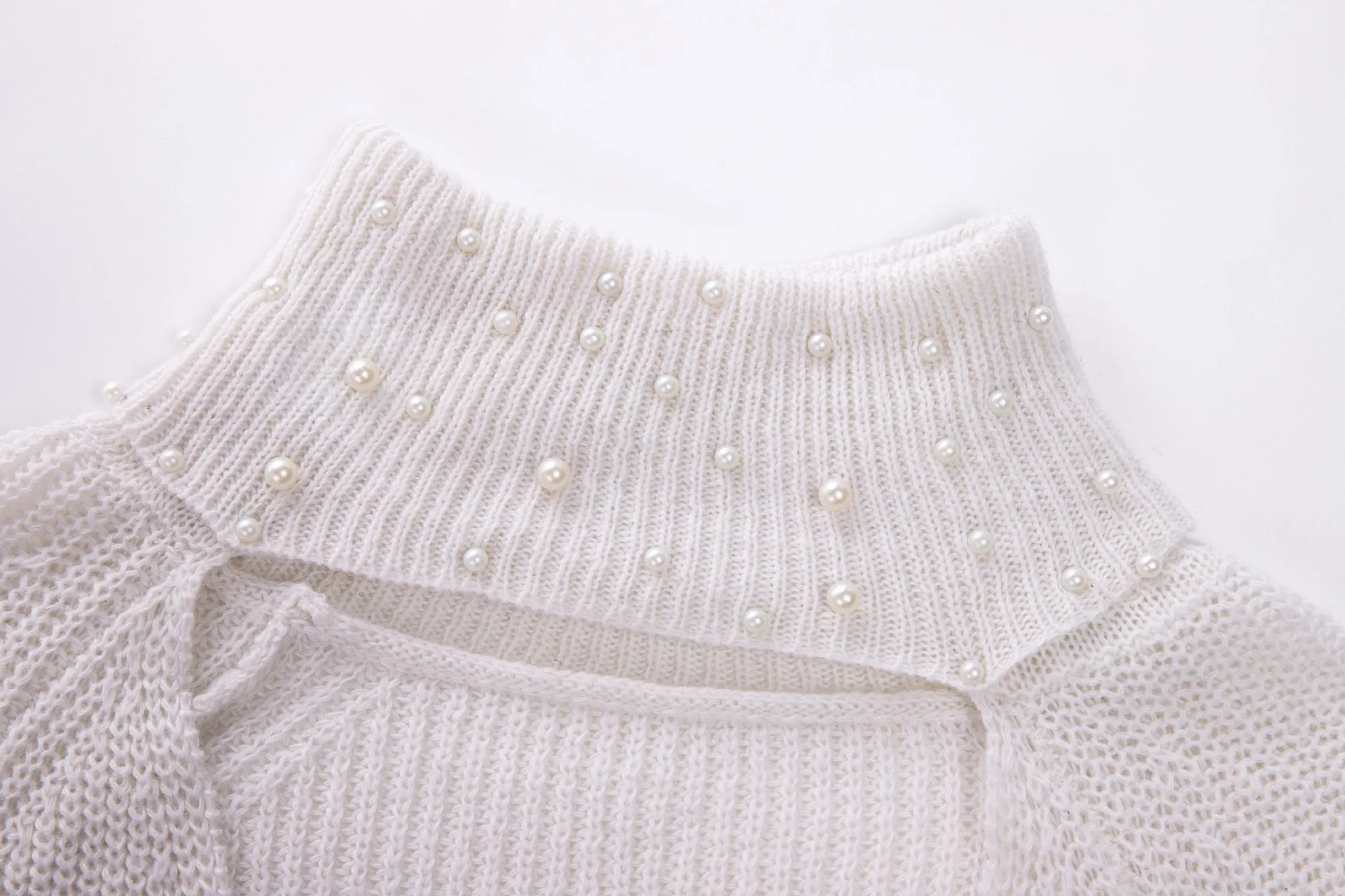 

Fashion Winter Dress Women Sweater Knit V neck Hollow Warm Long Sleeve Party Dress Pearl Decor Sexy formal dress Slim elegant