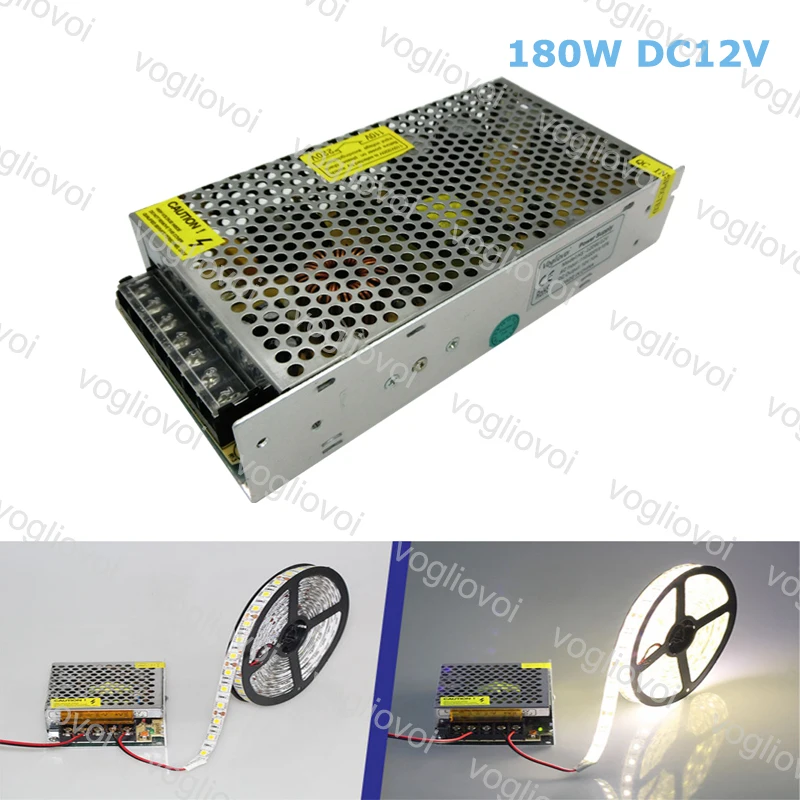 Vogliovoi Трансформаторы освещения 110V 220V к DC 12V 15A CCTV Блок питания светодиодной ленты