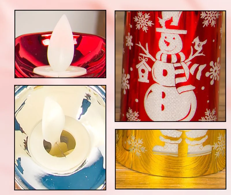 Креативная Рождественская имитация маленькая свеча фонарик резьба Санта