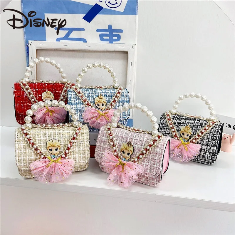 

Disney Korean Version of The New Children's Cartoon Messenger Bag Baby Fashion Small Bag Pearl Aisha Girl Portable Purse