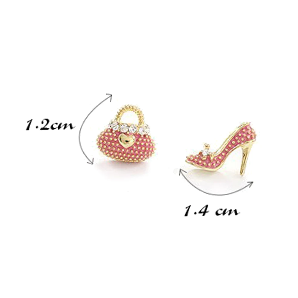 2019 Горячая Мода милая сумка каблуки обувь асимметричные серьги для женщин золото