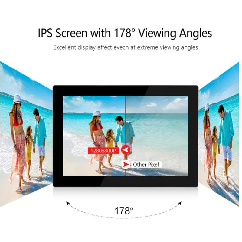 Цифровая фоторамка с Wi Fi 10 1 дюйма 1280x800 сенсорный экран IPS 16 ГБ умная управление