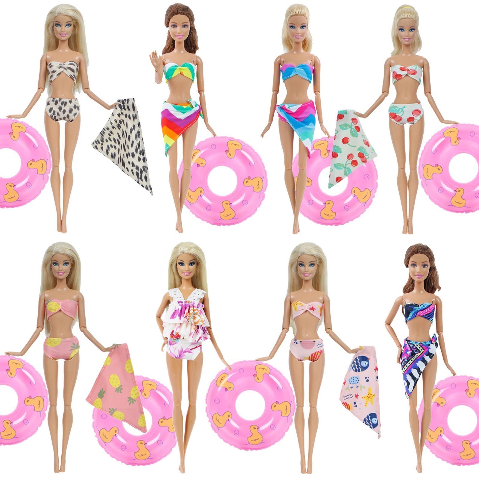 Модный смешанный стиль пляжный купальник бикини + розовый купальный буй