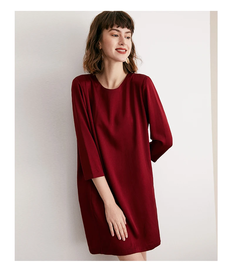 Женское стильное свободное платье на шнуровке с круглым вырезом POKWAI|Женские